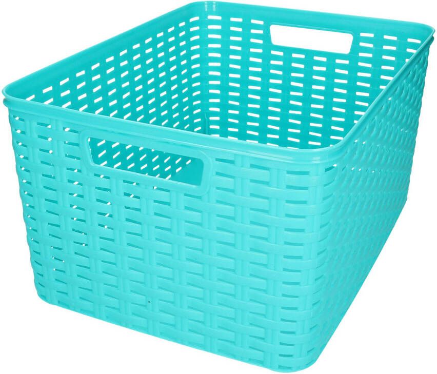 Forte Plastics Plasticforte opbergmand kastmandje 18 liter blauw kunststof 28 x 38 x 19 cm Opbergbox
