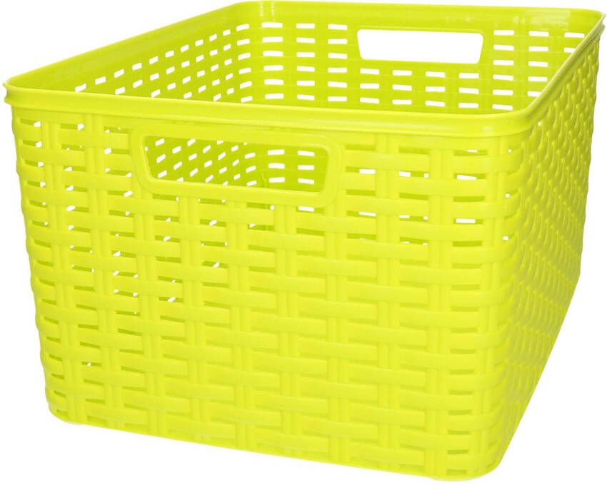 Forte Plastics Plasticforte opbergmand kastmandje 18 liter groen kunststof 28 x 38 x 19 cm Opbergbox