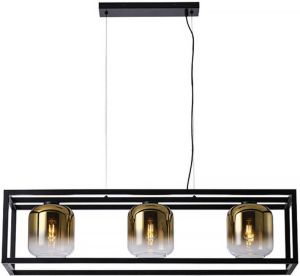 Freelight Hanglamp Dentro 3 lichts L 110 cm goud glas zwart