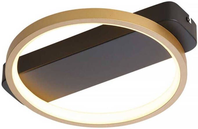 Freelight Plafondlamp Cintura Ø 26 cm zwart goud