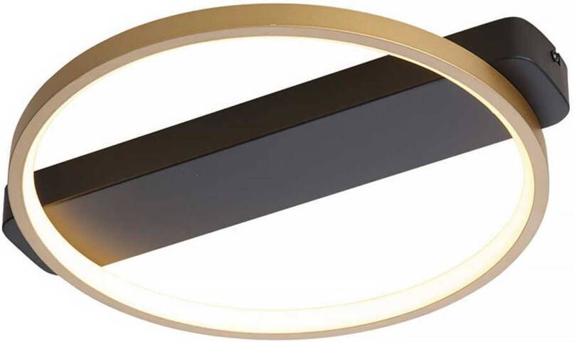 Freelight Plafondlamp Cintura Ø 35 cm zwart goud