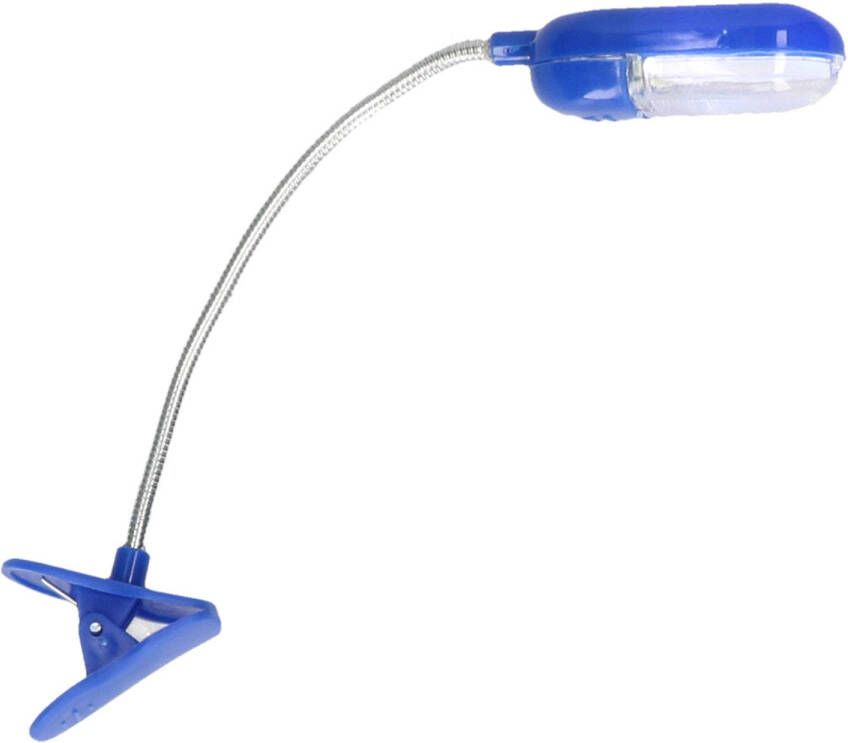 FX Tools LED Leeslamp met klem blauw 25 cm incl. batterijen Klemlampen