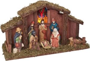 Generic Kerststal MET verlichting Op batterijen 39 x 15 x 22 5 cm