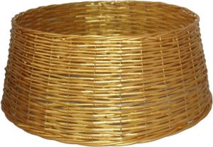 Gerimport Kerstboomrok kerstboommand goud gevlochten D58 cm en H24 cm voor kerstboom van 210 cm Kerstboommand huls