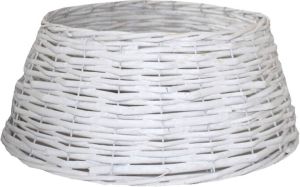Gerimport Kerstboomrok kerstboommand wit gevlochten D38 cm en H16 cm voor kerstboom van 120 cm Kerstboommand huls
