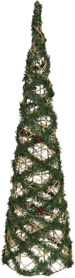 Gerimport Kerstverlichting figuren Led kegel kerstboom draad groen 78 cm 60 lampjes kerstverlichting figuur