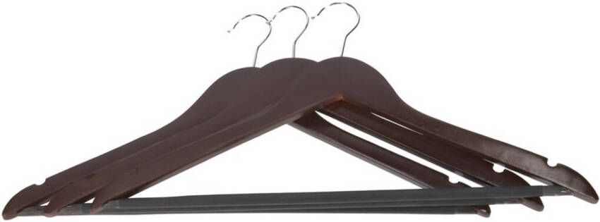 Gerimport kledinghanger antislip 44 x 23 cm hout zwart 3 stuks
