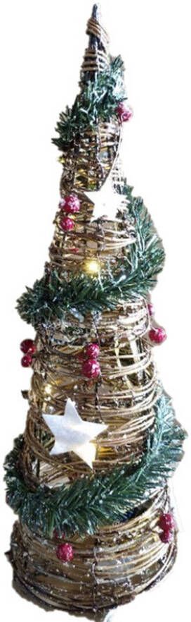 Gerimport LED piramide kerstboom H40 cm rotan kerstverlichting figuur