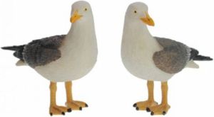 Gerkimex Dierenbeeld Vogel Zeemeeuw staand van 15 cm polystone Beeldjes