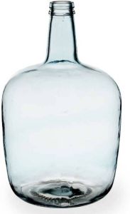 Giftdeco Bloemenvaas flessen model glas blauw transparant 22 x 39 cm Vazen