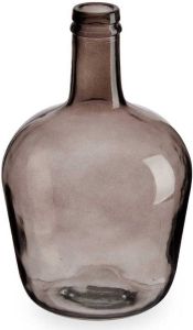 Giftdeco Bloemenvaas flessen model glas grijs transparant 19 x 31 cm Vazen