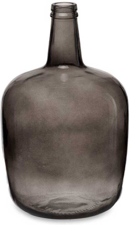Giftdeco Bloemenvaas flessen model glas grijs transparant 22 x 39 cm Vazen