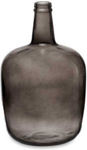 Giftdeco Bloemenvaas flessen model glas grijs transparant 22 x 39 cm Vazen