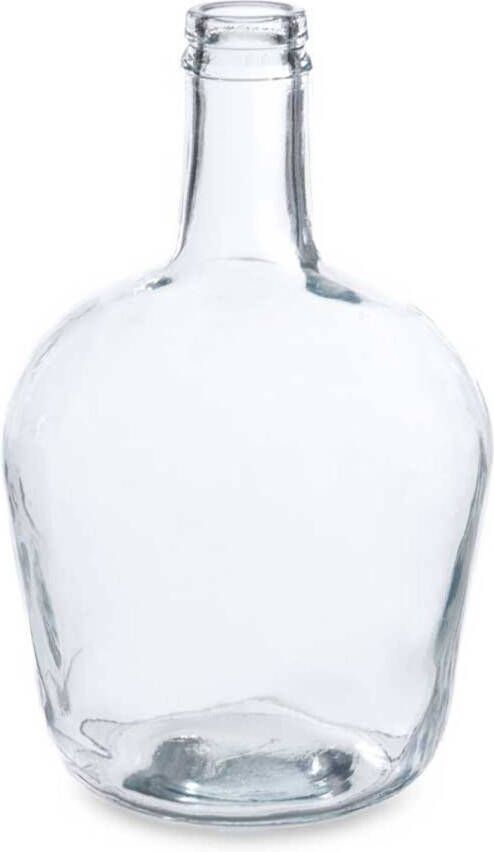 Giftdeco Bloemenvaas flessen model glas transparant 19 x 31 cm Vazen