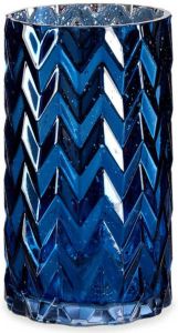 Giftdeco Bloemenvaas luxe decoratie glas blauw 11 x 20 cm Vazen
