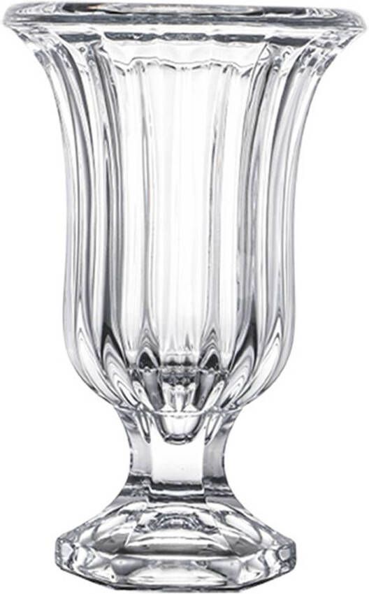 Giftdeco Bloemenvaas Tulp model Lines transparant glas 12 x 20 cm Vazen