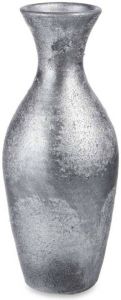 Giftdeco Bloemenvaas zilver glitter karaf stijl 14 x 40 cm keramiek Vazen