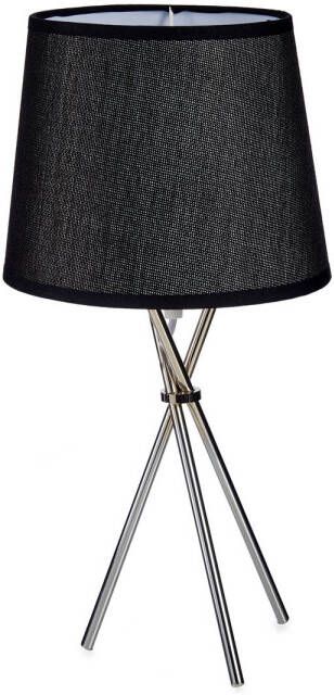 Giftdeco Design tafellamp schemerlampje zwarte kap en stalen poten 38 cm Tafellampen