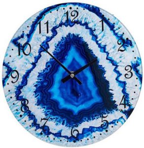 Giftdeco Muurklok Blauw Kristal (30 x 4 x 30 cm)