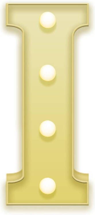 Giggle Beaver letterlamp I led 19 x 23 cm staal geel