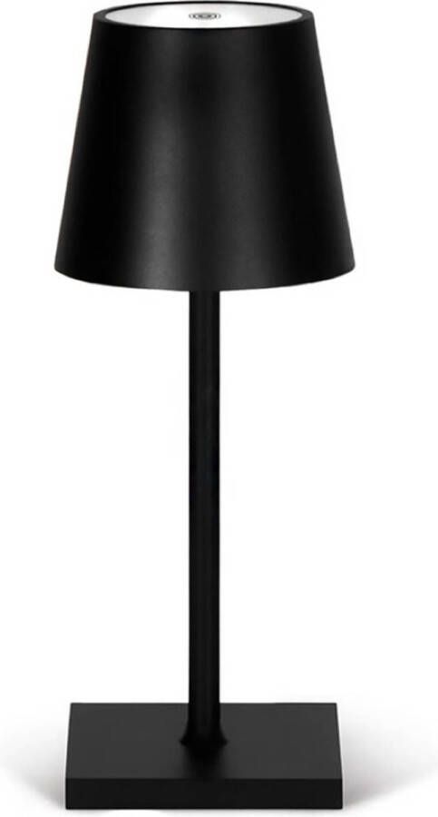 Goliving Tafellamp Op Batterijen Oplaadbaar En Dimbaar Moderne Touch Lamp Zwart Nachtlamp Draadloos 26 CM