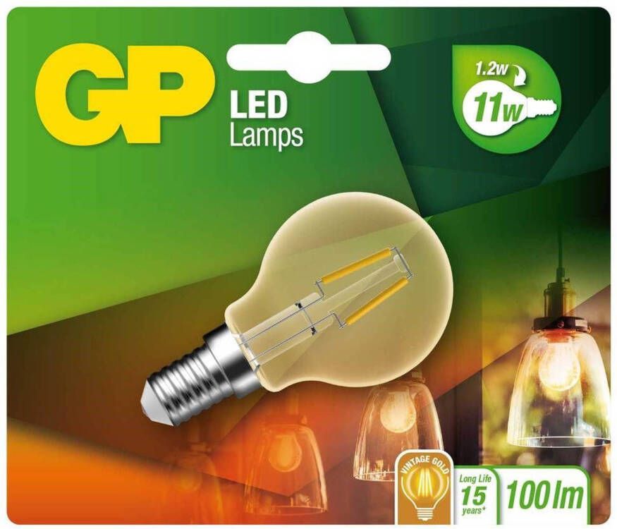 GP Filament-LED Lamp Vintage Gold Mini-Kogel 1 2W E14