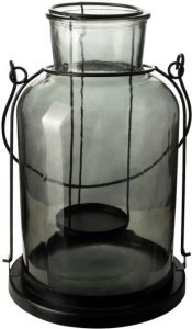 Gusta Lantaarn Glas ø17x30cm Zwart