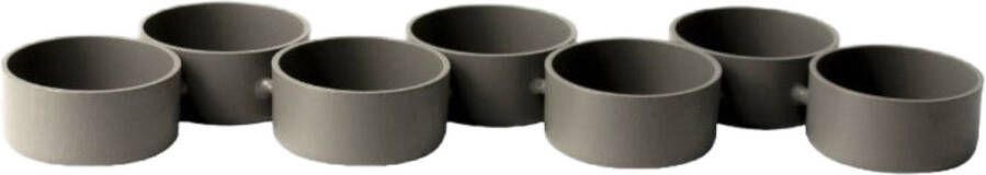 Gusta metalen waxinelichthouder sept donkergrijs