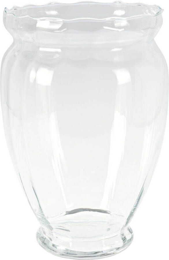 H&S Collection HS Collection Bloemen vaas glas transparant D21 x H35 cm Vazen