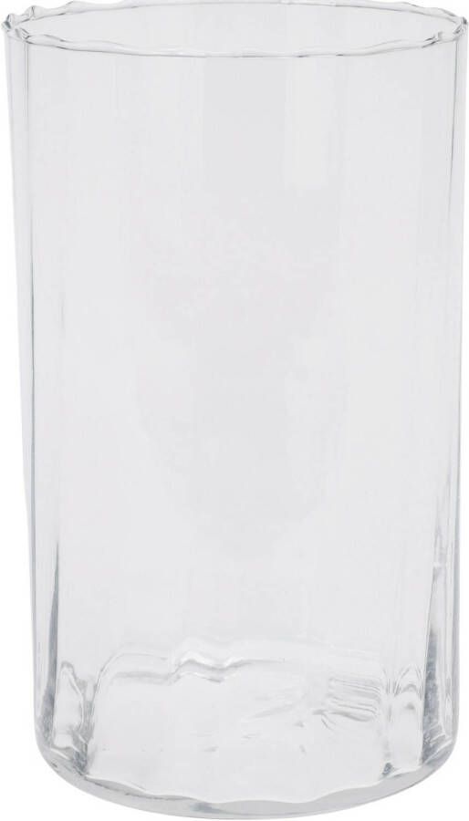 H&S Collection Bloemen vaas transparant glas H22 cm Vazen