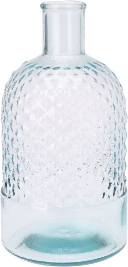 H&S Collection Fles Bloemenvaas Salerno Gerecycled glas transparant D12 x H23 cm Vazen