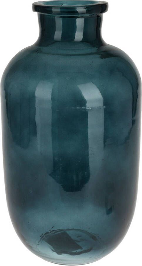 H&S Collection Bloemenvaas San Remo glas blauw transparant D18 x H35 cm Vazen