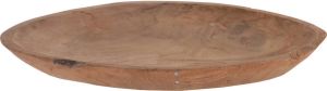 H&S Collection kaarsenplateau decoratie schaal teak hout 35 x 25 x 4 cm Kaarsenplateaus