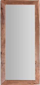 H&S Collection Spiegel wandspiegel teak hout bruin rechthoek 100 x 70 cm Spiegels
