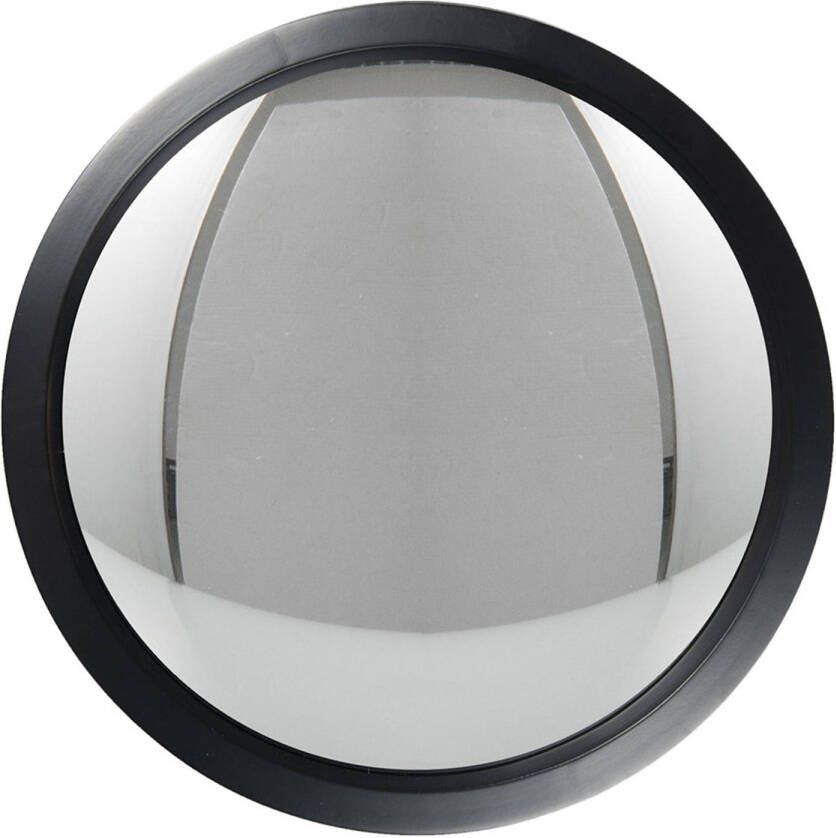 HAES deco Bolle ronde Spiegel Zwart Ø 39x4 cm Hout Glas Wandspiegel Spiegel rond Convex Glas