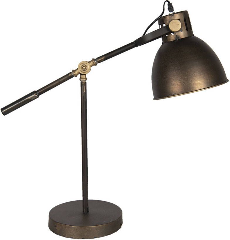 HAES deco Bureaulamp Industrial Koperkleurige Vintage Lamp 20x62x60 cm -Tafellamp Sfeerlamp Nachtlampje