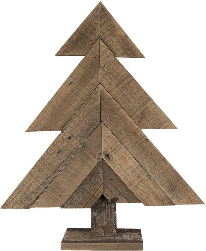 HAES deco Decoratieve Kerstboom 48x10x56 cm Bruin Kerstversiering Kerstdecoratie