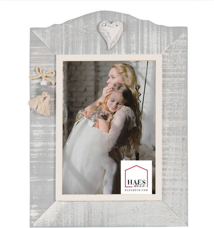 HAES deco Fotolijst 13x18 Grijs formaat 20x2x27 cm Shabby Chic