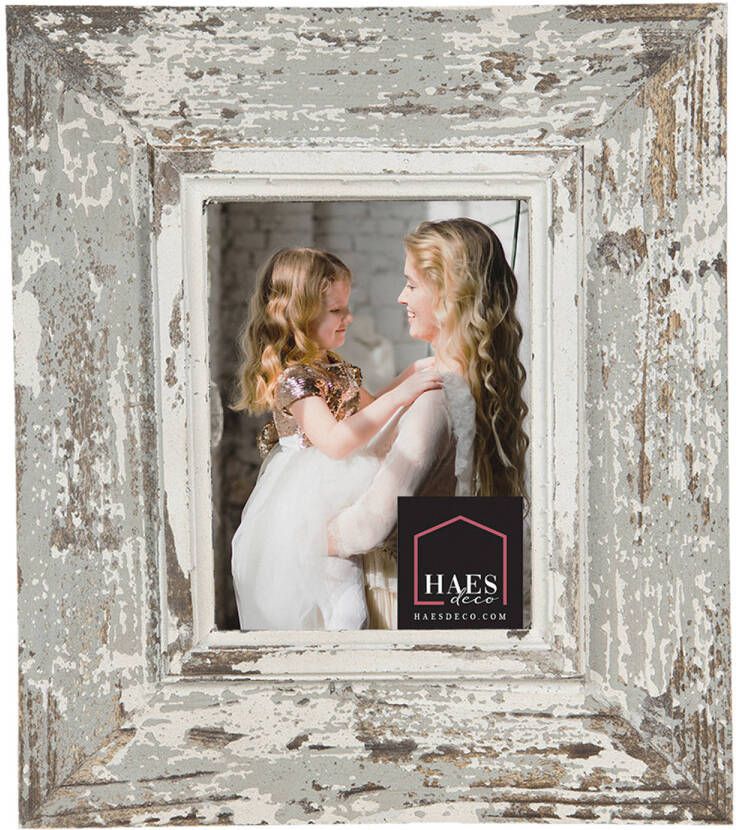 HAES deco Fotolijst 13x18 Grijs formaat 28x3x33 cm Shabby Chic