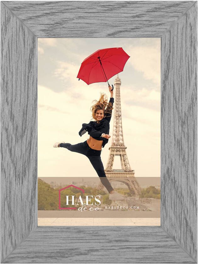 HAES deco Houten fotolijst Paris vintage grijs 10x15 -SP001102