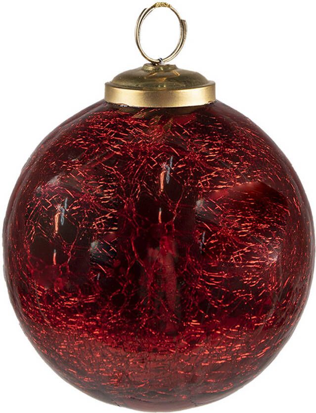 HAES deco Kerstbal Ø 9x10 cm Rood Kerstversiering Kerstdecoratie Decoratie Hanger Kerstboomversiering