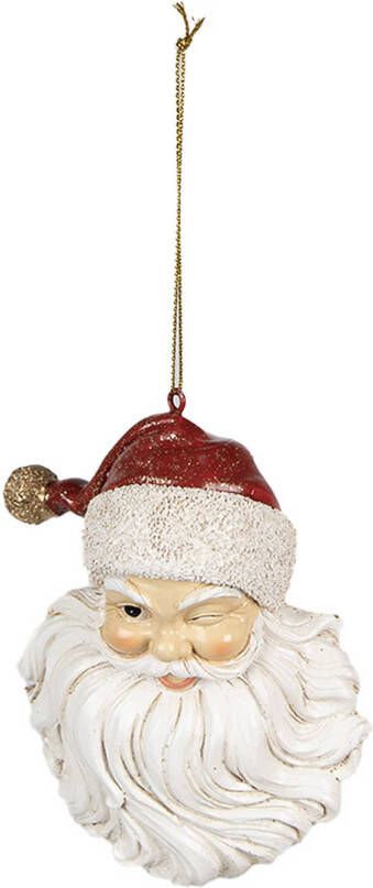 HAES deco Kersthanger Kerstman 8x5x12 cm Wit Kerstdecoratie Decoratie Hanger Kerstboomversiering