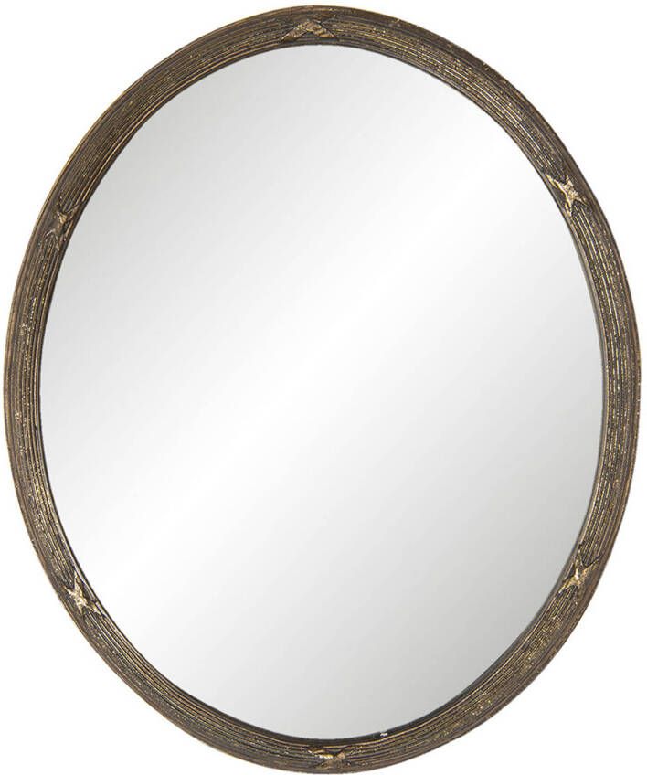 HAES deco Ovale Spiegel Bruin 22x1x27 cm Polyresin Glas Wandspiegel Spiegel Ovaal