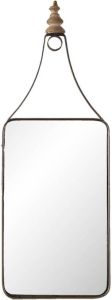 HAES deco Rechthoekige Spiegel Bruin 18x1x52 cm Metaal Glas Wandspiegel Spiegel Rechthoek