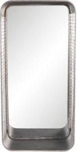 HAES deco Rechthoekige Spiegel Industrieel Grijs 28x15x57 cm Metaal Glas Wandspiegel Spiegel Rechthoek