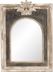 HAES deco Rechthoekige Spiegel met Ornament Bruin 46x5x63 cm Hout Polyresin Wandspiegel Spiegel Rechthoek