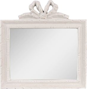 HAES deco Rechthoekige Spiegel met Strikje Grijs 30x2x31 cm Polyurethaan ( PU) Wandspiegel Spiegel Rechthoek