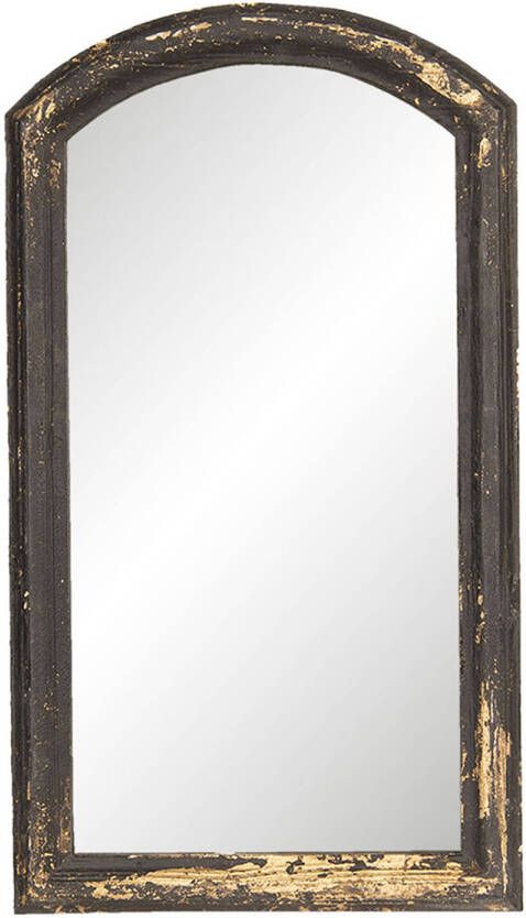 HAES deco Rechthoekige Spiegel Zwart 33x3x59 cm Hout Glas Wandspiegel Spiegel Rechthoek