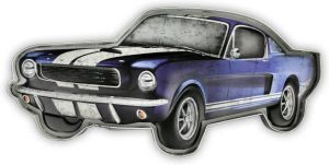 HAES deco Retro Metalen Muurdecoratie Turbo Car Western Deco Vintage-decoratie 49 5 X 23 5 X 5 Cm Wd737