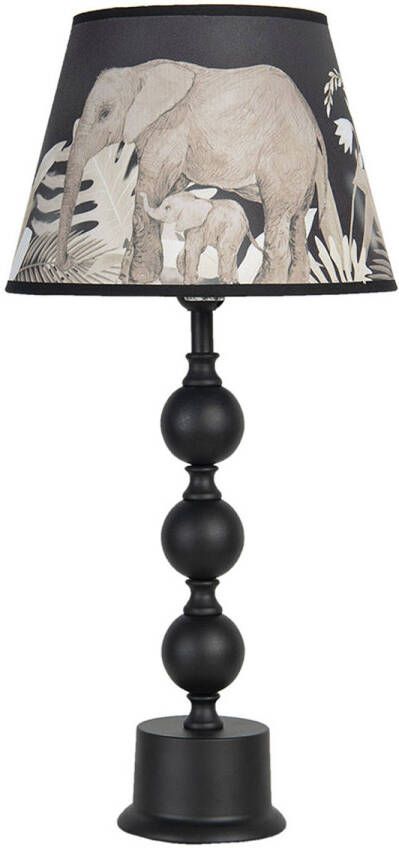 HAES deco Tafellamp City Jungle Olifanten bedrukte Lamp Ø 27x57 cm Bureaulamp Sfeerlamp Nachtlampje